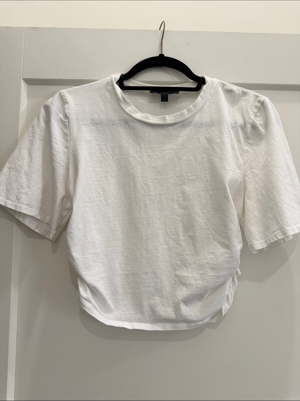 Michael Costello White Short-Sleeve Crewneck Top